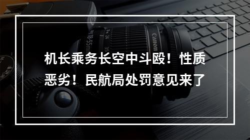 机长乘务长空中斗殴！性质恶劣！民航局处罚意见来了