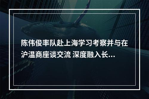 陈伟俊率队赴上海学习考察并与在沪温商座谈交流 深度融入长三角更高质量一体化发展 在建设“重要窗口”中争当先行示范