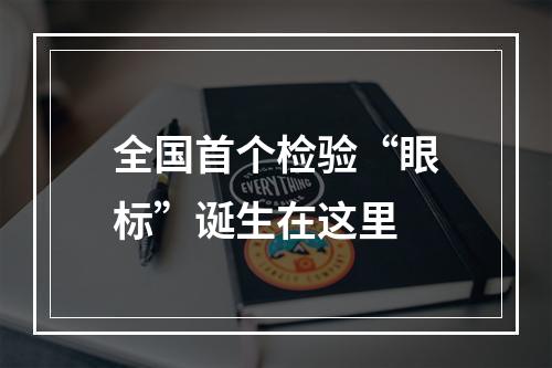 全国首个检验“眼标”诞生在这里