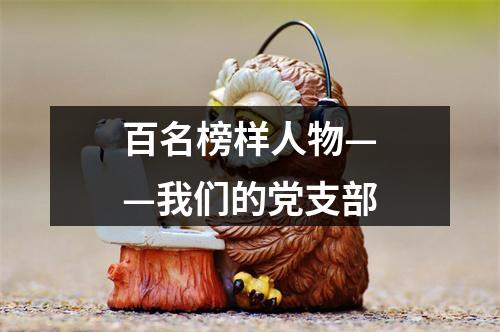 百名榜样人物——我们的党支部