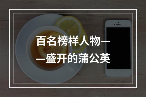 百名榜样人物——盛开的蒲公英