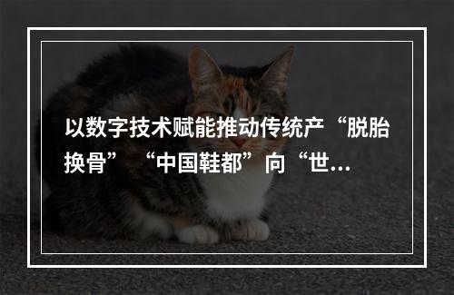 以数字技术赋能推动传统产“脱胎换骨” “中国鞋都”向“世界鞋都”稳步迈进
