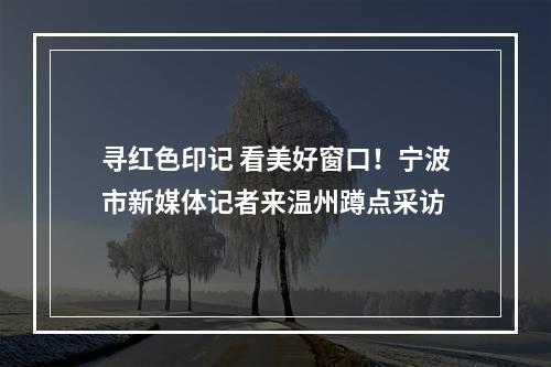 寻红色印记 看美好窗口！宁波市新媒体记者来温州蹲点采访