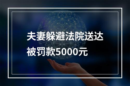 夫妻躲避法院送达被罚款5000元