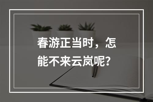 春游正当时，怎能不来云岚呢？
