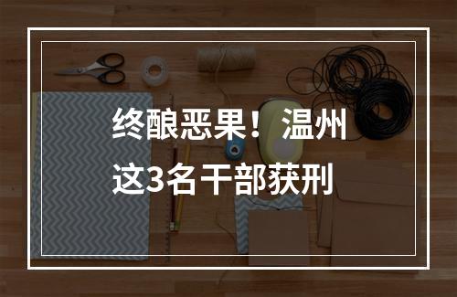 终酿恶果！温州这3名干部获刑