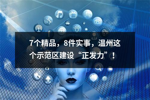 7个精品，8件实事，温州这个示范区建设“正发力”！