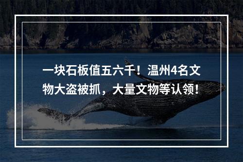 一块石板值五六千！温州4名文物大盗被抓，大量文物等认领！