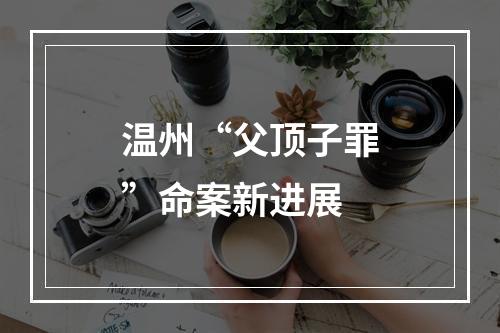 温州“父顶子罪”命案新进展