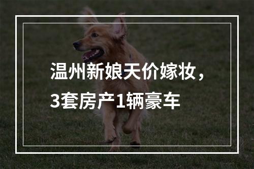 温州新娘天价嫁妆，3套房产1辆豪车