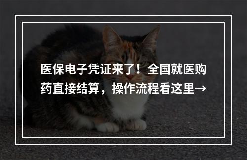医保电子凭证来了！全国就医购药直接结算，操作流程看这里→