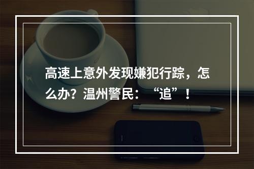 高速上意外发现嫌犯行踪，怎么办？温州警民：“追”！