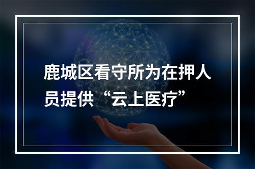 鹿城区看守所为在押人员提供“云上医疗”