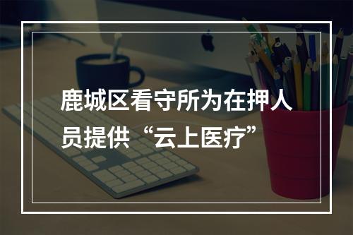 鹿城区看守所为在押人员提供“云上医疗”