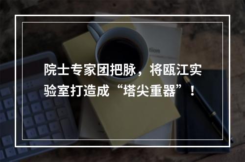 院士专家团把脉，将瓯江实验室打造成“塔尖重器”！