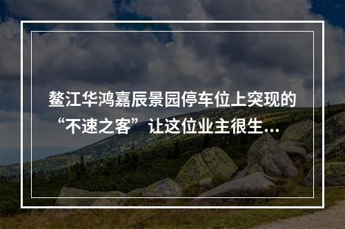 鳌江华鸿嘉辰景园停车位上突现的“不速之客”让这位业主很生气！
