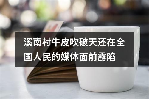 溪南村牛皮吹破天还在全国人民的媒体面前露陷