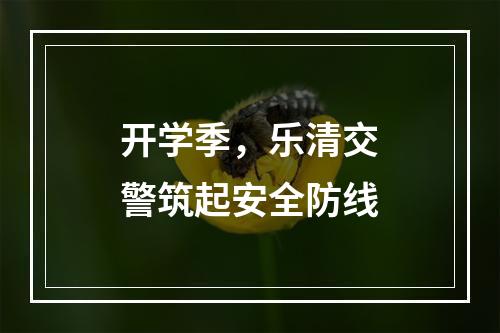 开学季，乐清交警筑起安全防线