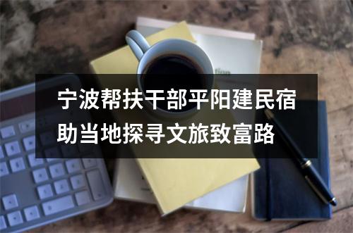 宁波帮扶干部平阳建民宿助当地探寻文旅致富路