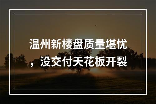 温州新楼盘质量堪忧，没交付天花板开裂