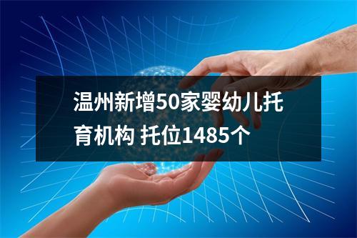 温州新增50家婴幼儿托育机构 托位1485个