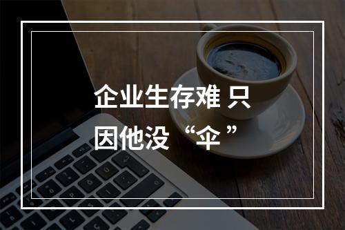 企业生存难 只因他没“伞 ”