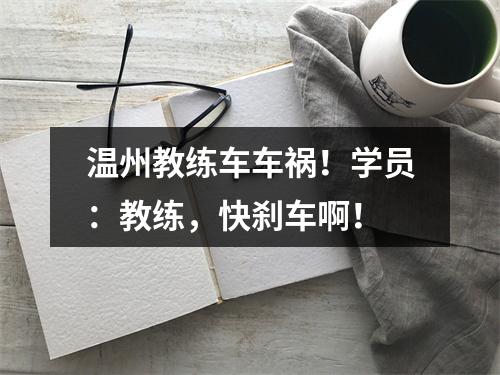 温州教练车车祸！学员：教练，快刹车啊！