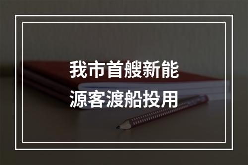 我市首艘新能源客渡船投用