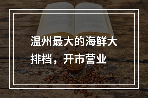 温州最大的海鲜大排档，开市营业