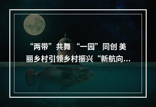“两带”共舞 “一园”同创 美丽乡村引领乡村振兴“新航向”