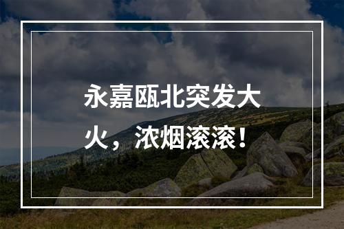 永嘉瓯北突发大火，浓烟滚滚！