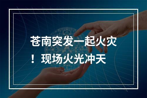 苍南突发一起火灾！现场火光冲天