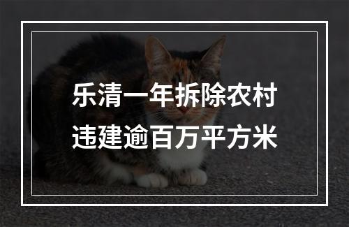 乐清一年拆除农村违建逾百万平方米