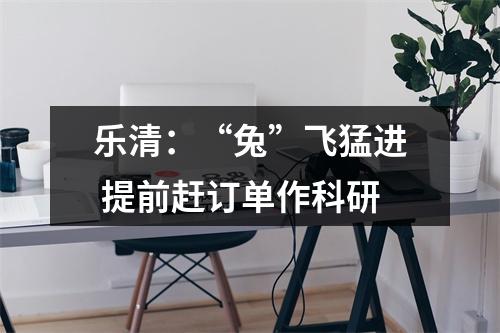 乐清：“兔”飞猛进 提前赶订单作科研