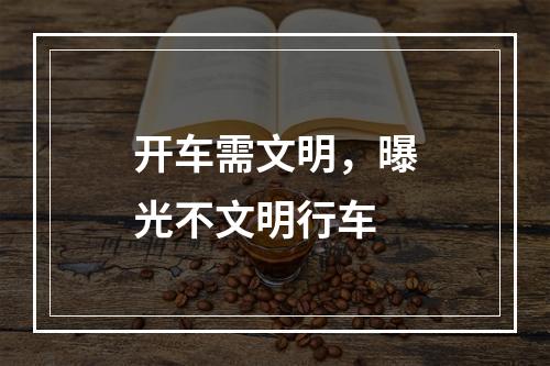开车需文明，曝光不文明行车