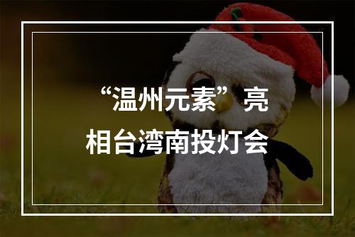 “温州元素”亮相台湾南投灯会