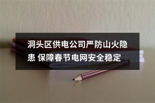 洞头区供电公司严防山火隐患 保障春节电网安全稳定