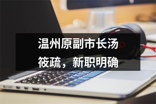 温州原副市长汤筱疏，新职明确