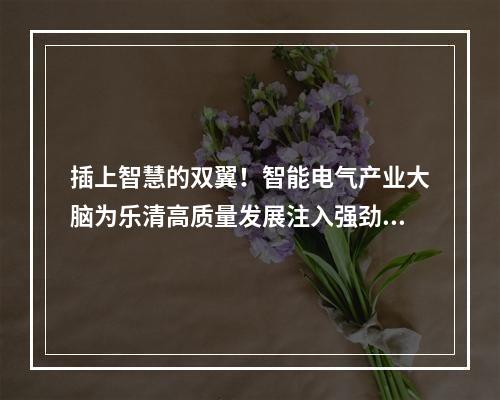 插上智慧的双翼！智能电气产业大脑为乐清高质量发展注入强劲动能
