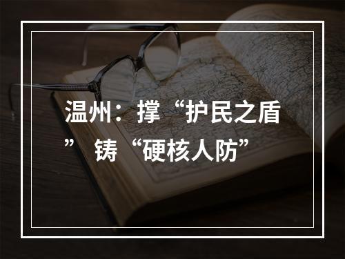 温州：撑“护民之盾” 铸“硬核人防”