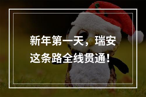 新年第一天，瑞安这条路全线贯通！