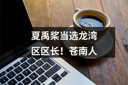 夏禹桨当选龙湾区区长！苍南人