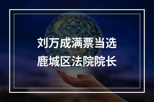 刘万成满票当选鹿城区法院院长