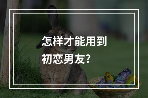怎样才能用到初恋男友?