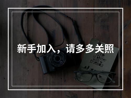 新手加入，请多多关照