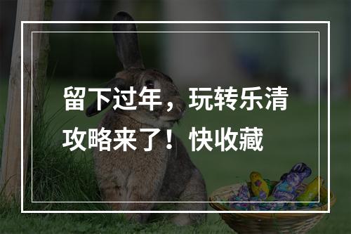 留下过年，玩转乐清攻略来了！快收藏