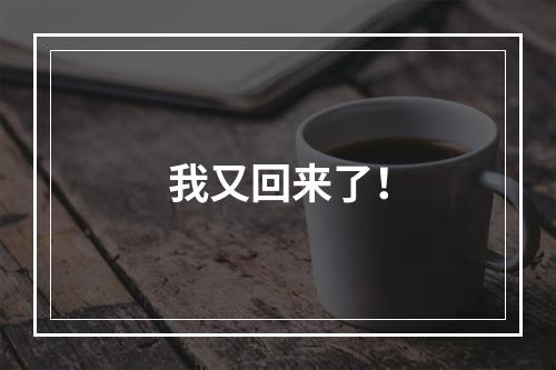 我又回来了！