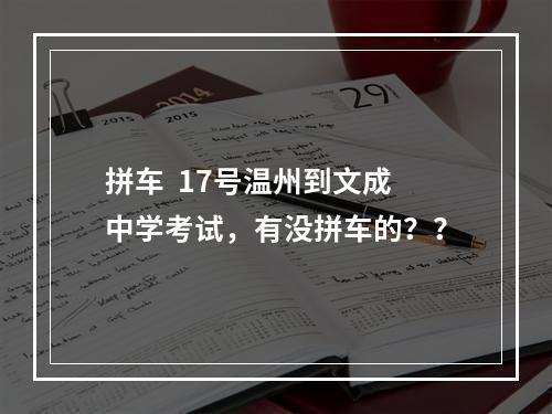 拼车  17号温州到文成中学考试，有没拼车的？？