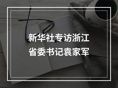 新华社专访浙江省委书记袁家军