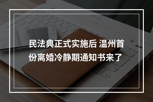 民法典正式实施后 温州首份离婚冷静期通知书来了